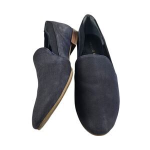 FRANCO SARTO WOMEN'S SMOKING SLIPPERS – SENATE BLUE – SIZE 8 – SUEDE WITH GORING